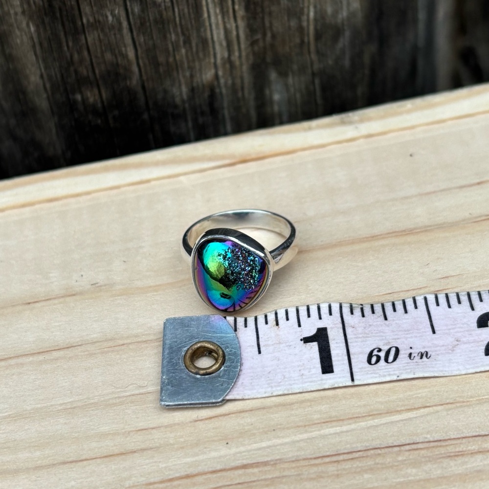 Titanium Aura Druzy Ring - Picture 10 of 15